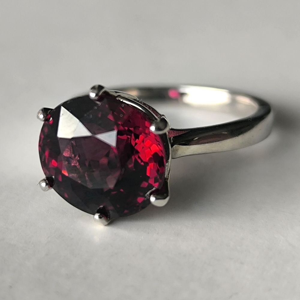Stunning Top-Grade Natural Rhodolite Raspberry Garnet In Sterling Silver Ring - Picture 4 of 10